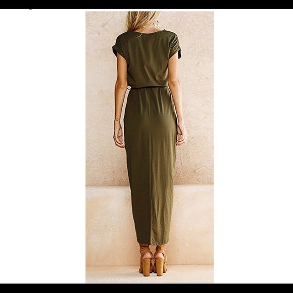 🆕 Slit Solid Party Summer Maxi Dress - Picture 2 of 3